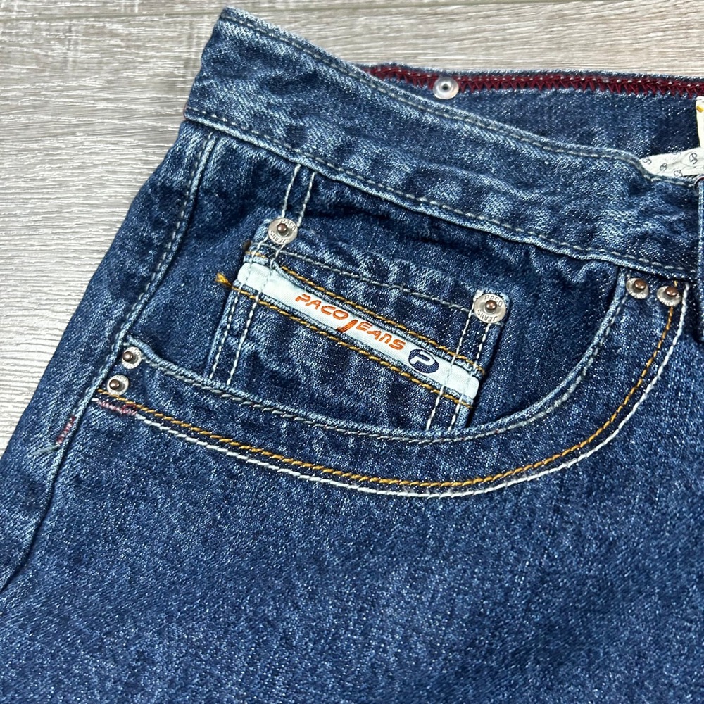 Vintage Paco Jeans‎ Y2K Dark Wash Denim Jeans W34 L30 Straight Leg - Picture 5 of 8